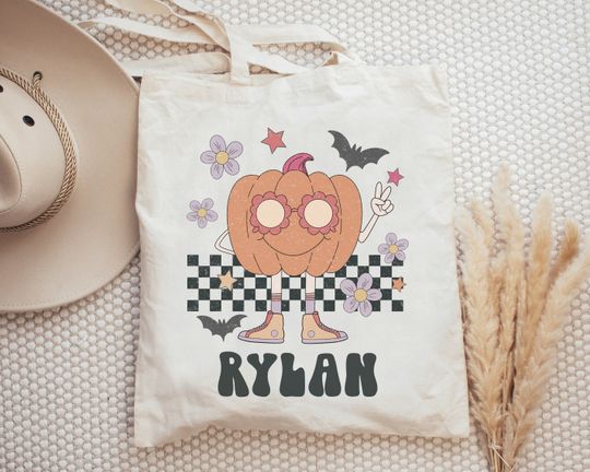 Discover Personalized Trick or Treat Bags Halloween Candy Bag Custom Trick or Treat Bag Halloween Tote Bag Trick or Treat Tote Custom Halloween Bag