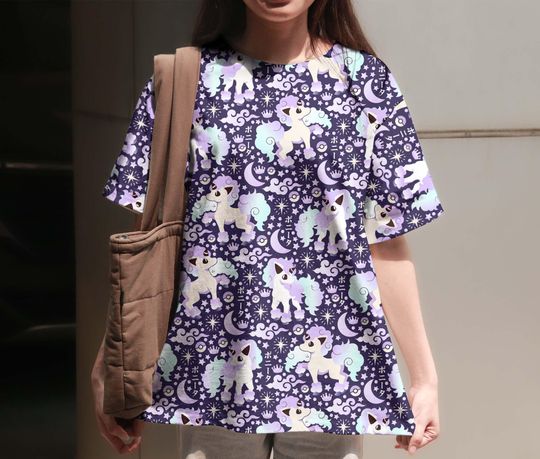 Galarian Ponyta T-Shirt, Pastel Pony Graphic Tee, Unisex Tropical Summer Shirt, Funny Gift