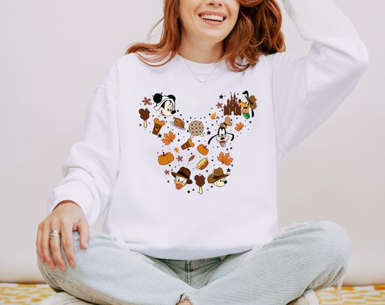 Discover Comfort Colors Disney Thanksgiving Sweatshirt, Mickey & Friends Hoodie, Disney Snacks Sweatshirt, Disney Fall Hoodie, Disney Halloween Trip