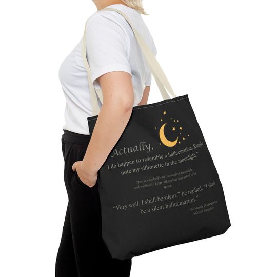 Canvas Tote Bag | "Actually, I Do Happen to Resemble a Hallucination" | Behemoth Inspired | The Master and Margarita | Literary Gift