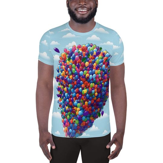 Balloons Men's T-shirt  – Fun Cartoon Casual Graphic Tee for Adults