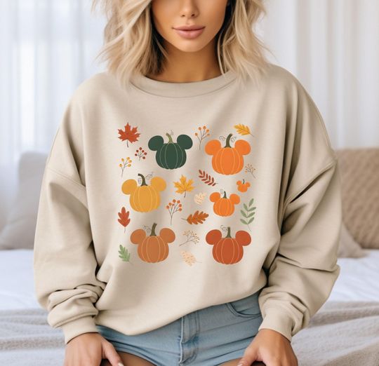 Discover Mickey Pumpkin Sweatshirt, Disney Halloween Sweatshirt, Thanksgiving Sweatshirt, Autumn Fall Sweatshirt, Retro Fall Pumpkin Sweatshirt