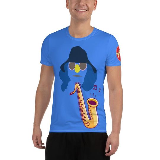 Discover Blue Mayhem Men's Athletic T-shirt