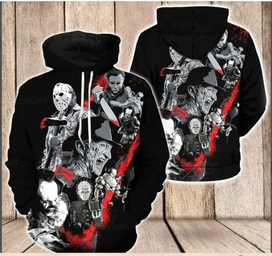 Discover Michael Jason Freddy 3D HOODIE Christmas Gift Halloween
