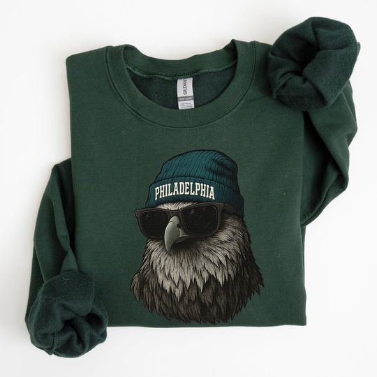 Discover Philadelphia Football Mascot Sweatshirt, Retro Eagle Game Day Hoodie
