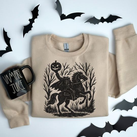 Headless Horseman Sweatshirt, Halloween Pumpkin Hoodie, Scary Costume Sweat