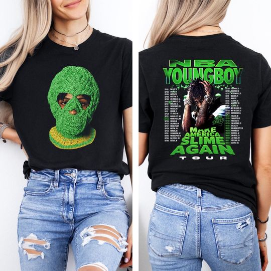 Discover NBA Youngboy Masa 2025 Tour 2 Side Shirt, Rap Hip Hop Music Sweatshirt, Vintage Style Graphic Tee Gift For Fan, Concert Matching Shirt