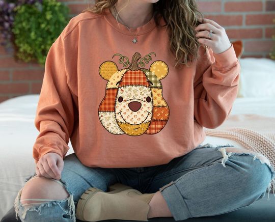 Discover Comfort Colors Pooh Bear Hoodie, Winnie The Pooh Fall Pumpkin Sweatshirt, Pooh Bear Halloween Sweatshirt, Disney Halloween Sweatshirt