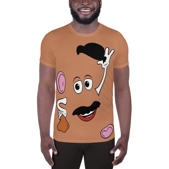 Discover Mr. Spud Men's T-shirt  – Fun Cartoon Casual Graphic Tee for Adults