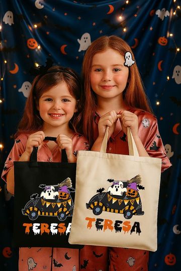 Discover Custom Halloween Truck Bag, Custom Halloween  Tote Bag, Trick or Treat Bags, Gift for HalloweenHalloween Kids Gift,Halloween Tote Bag