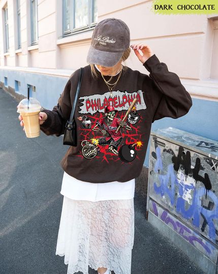 Discover Philadelphia Baseball Skeleton Sweatshirt