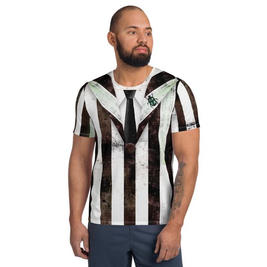 Discover Beetle Ghost Men's T-shirt  – Fun Cartoon Casual Graphic Tee for Adults