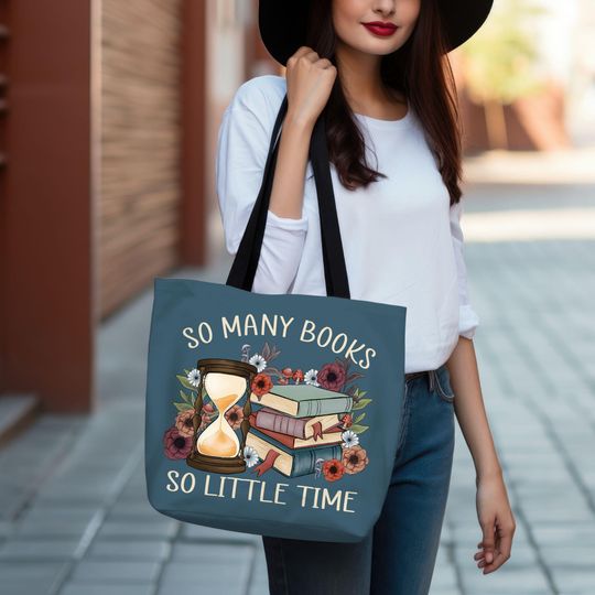 Floral Books Tote Bag Book Lover Bag, Bookish Tote Gift Mom, Book Lover Tote Gift Idea Reader Fall Bookish Tote, Booktrovert Tote, Booklover