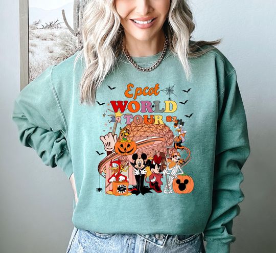 Discover Mickey & Friends Halloween Sweatshirt, Disney Halloween Epcot Center Sweatshirt, Epcot Halloween Sweatshirt, Halloween Trip
