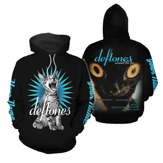 Discover Custom Nam Deftone Around The Fur Cat 90s Music 3D Hoodie Kids