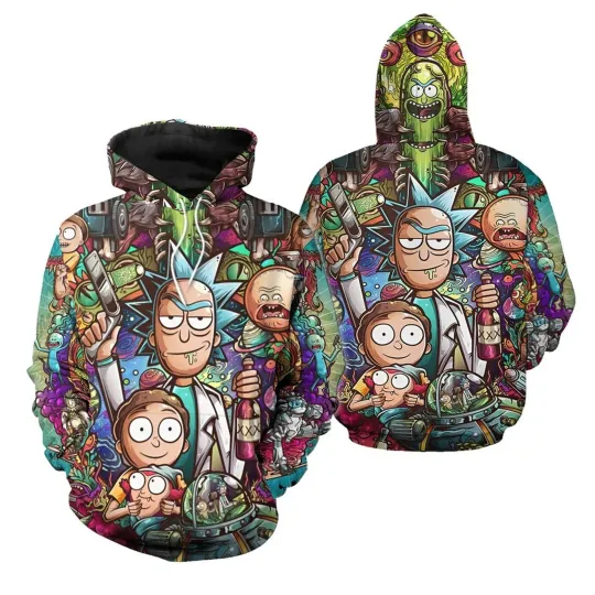 Rick And Rickandmorty 3D Hoodie Kids