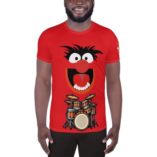 Discover Red Mayhem  T-shirt – Fun Cartoon Casual Graphic Tee for Adults