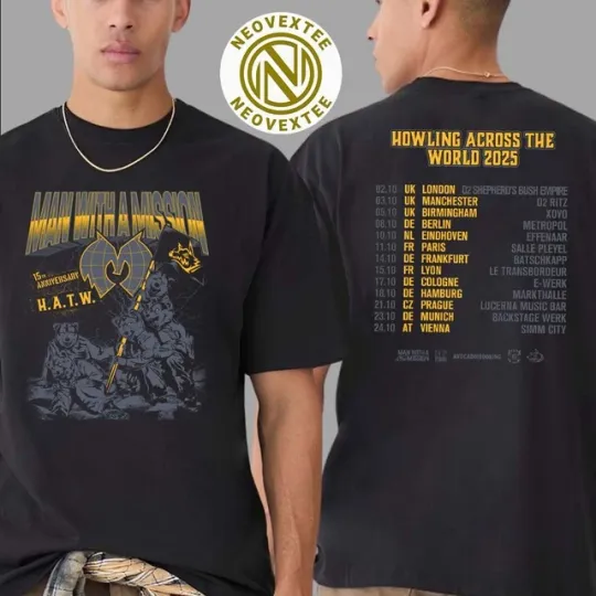 Man with a Mission Howling Across The World 2025 Tour Dates T-Shirt