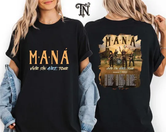 Discover Mana Tour Dates 2025 Concert Music Double Sided Unisex T-shirt