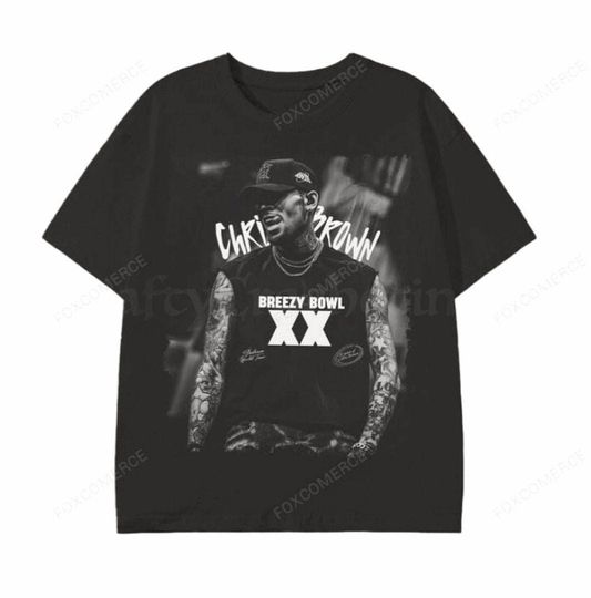 Chris Brown Breezy Bowl XX Tour T-Shirt, 2025 Concert Fan Tee