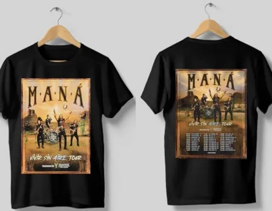 Discover Mana Band Vivir Sin Aire Tour 2025 T-Shirt, Gift For Fans