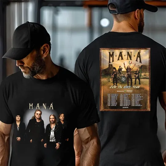 Discover Mana Band Vivir Sin Aire Tour 2025 T-Shirt, Mana 2sided T-Shirt