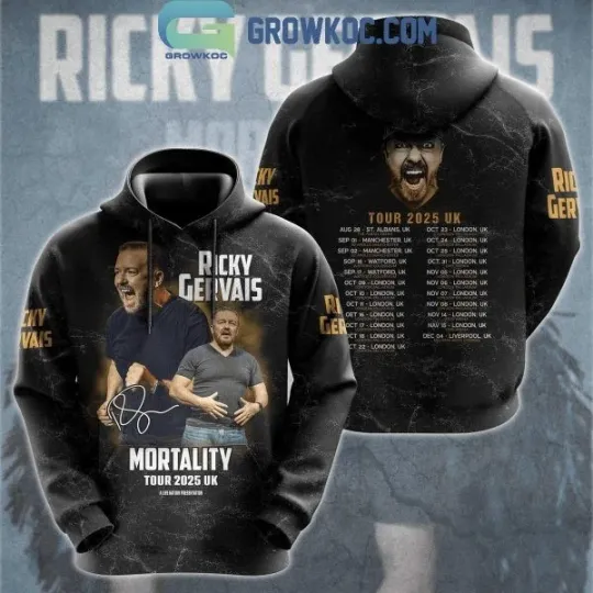 Ricky Gervais Mortality Tour 2025 3D Hoodie