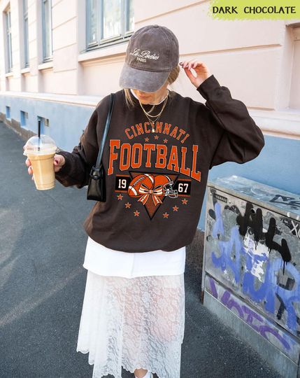 Discover Vintage Cincinnati Football Sweatshirt Crewneck, Game Day Cincinnati Fan Gift