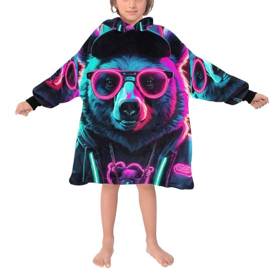 Discover Kids Blanket Hoodie Gangsta Bear Gangster