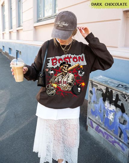 Discover Boston Baseball Skeleton Sweatshirt, Skeleton Shirt,