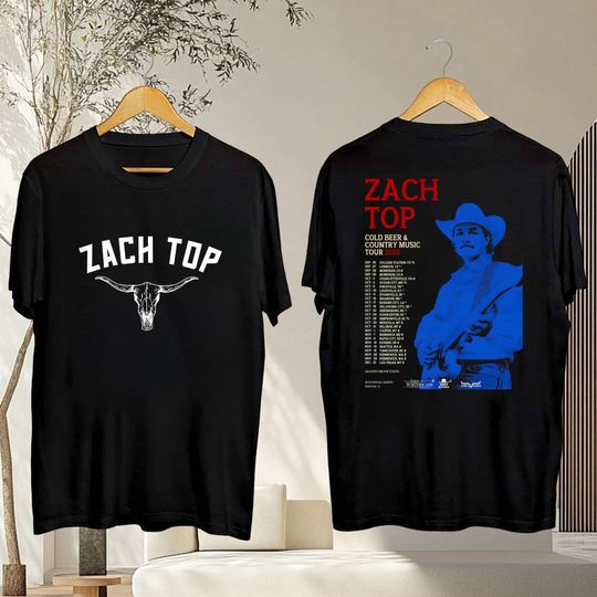 Discover Zach Top Cow Skull Shirt, 2025 Zach Top Cold Beer & Country Music Tour Shirt, Zach Top 90s Vintage Shirt, Zach Top Fan Gift, Zach Top Merch