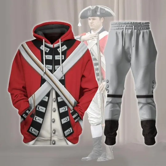 Discover British Army Red Coat Hoodie Sweatshirt T-Shirt Tracksuit