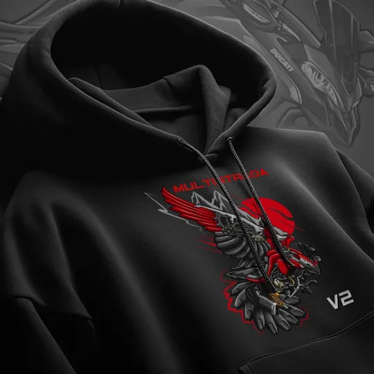 Discover Ducati Multistrada V2 Motorcycle Hoodie Pullover for Riders