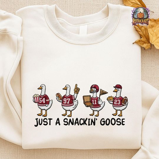 Discover Silly Goose Embroidered Sweatshirt, Just A Snackin'n Goose Embroidered Shirt, San Francisco Shirt, Francisco Goose Halloween Embroidery