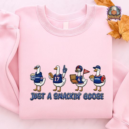 Discover Buffalo Football Embroidered Sweatshirt, Just A Snackin'n Goose Embroidered Shirt, Bills Mafia Goose Shirt, Silly Goose Halloween Embroidery