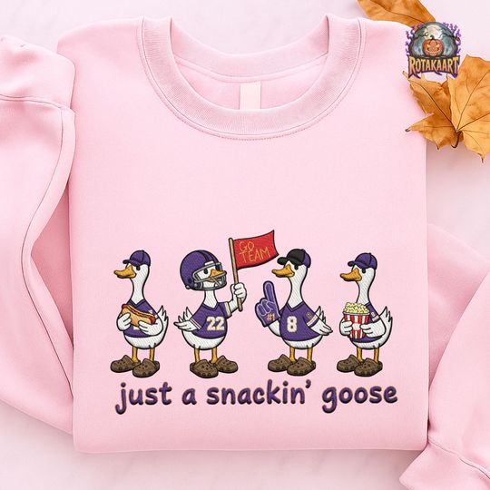Discover Silly Goose Embroidered Sweatshirt, Just A Snackin'n Goose Embroidered Shirt, Baltimore Ravens Shirt, Ravens Goose Halloween Embroidery