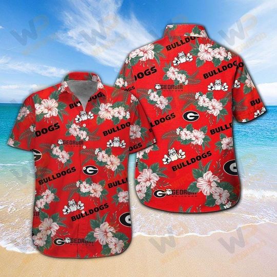 Discover GA bulldogs Hawaiian Shirt, NCAA Fan Tropical Aloha Shirt for Men Women, Short Sleeve Summer Beach Vacation Shirt