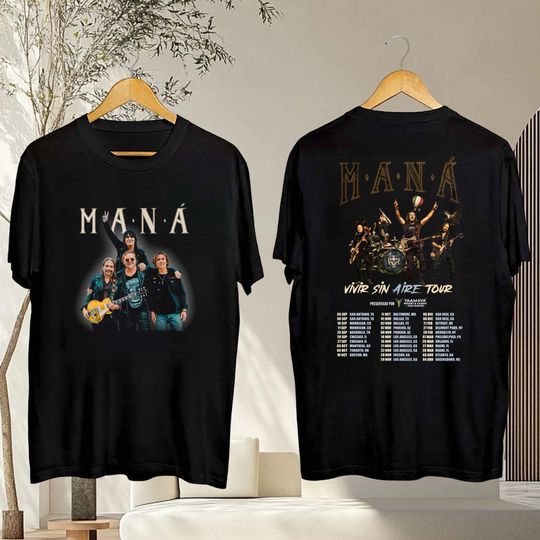 Discover Tour 2025 Man Vivir Sin Aire T-Shirt, Mana Band Tour 2025 T-Shirt, Latin Rock Mana Shirt, Man Fan Gift, Mana Merch, 90s Vintage Mana Shirt