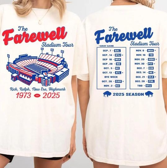 Discover Farewell Stadium Tour Comfort Colors t-shirt, Football Tee Shirt, graphic tee shirt, God Bless Go Bill, Bill Football shirt