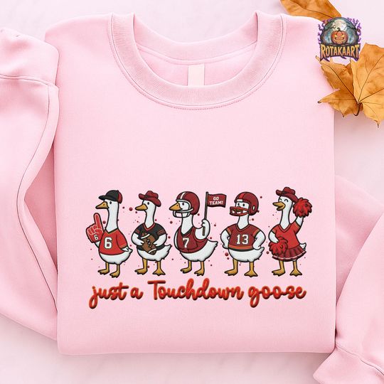 Discover Silly Goose Embroidered Sweatshirt, Just A Touchdown Goose Embroidered Shirt, Tampa Bay Buccaneers Shirt, Football Mama Halloween Embroidery