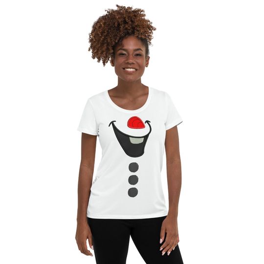 Discover Happy Snowman Women's Athletic T-shirt