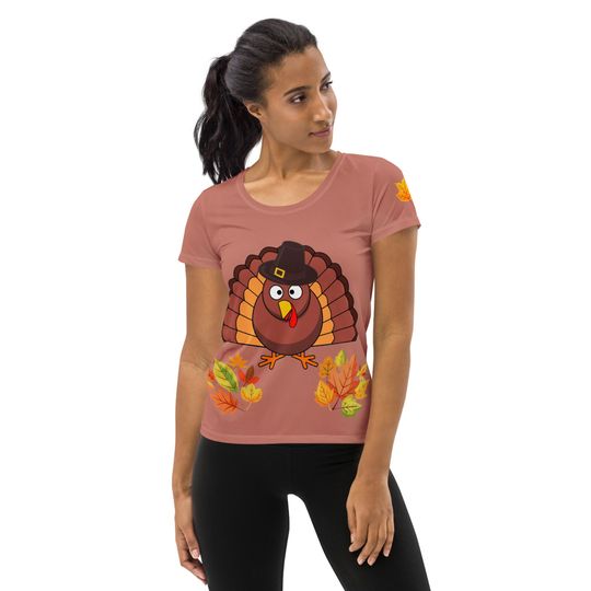 Turkey Trot T-shirt – Fun Cartoon Casual Graphic Tee for Adults