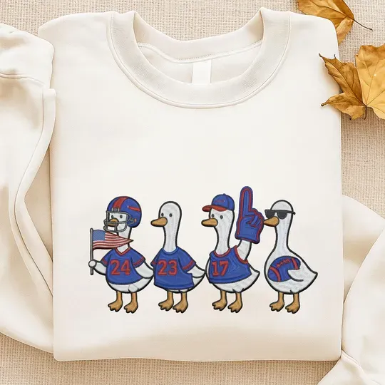 Discover Cheerleader Goose Embroidered Sweatshirt, Silly Goose Mafia Embroidered Shirt, Touchdown Goose Shirt, Silly Goose Halloween Embroidery