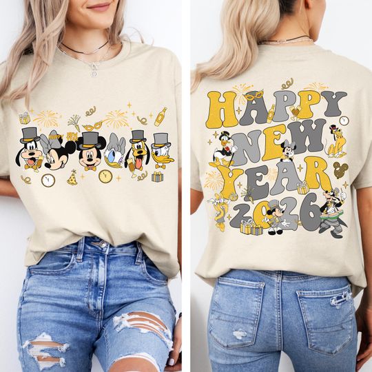 Mickey and Friends Happy New Year Fireworks 2026 Shirt, New Year Girl Trip Tee, Disney Mickey New Year's Eve Party 2026 Family Tee