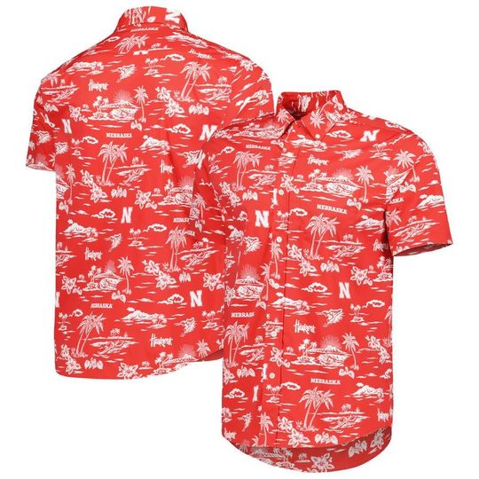 Nebraska Huskers Performance Hawaiian Shirt - Men's & Women's College Football Aloha Shirt