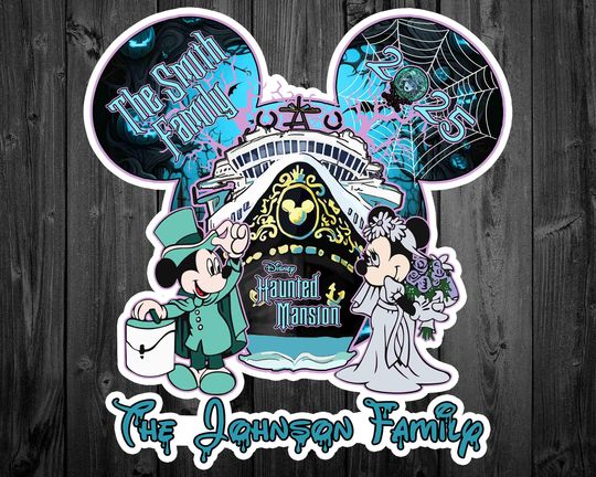 Discover Mickey Minnie Bride Groom Haunted Mansion Disney Cruise Magnet, Halloween on the High Seas, Halloween Family Cruise Trip 2025 Stateroom Door