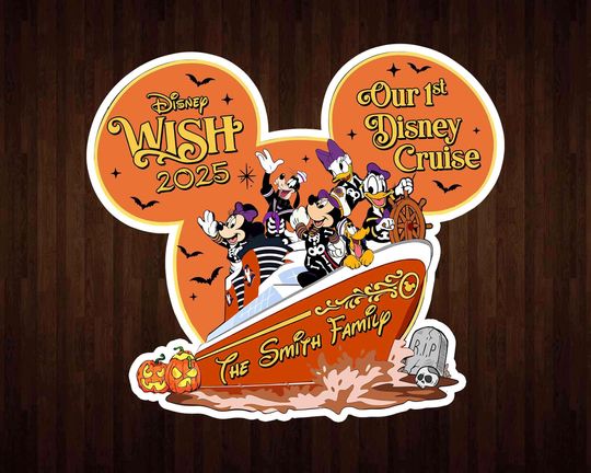 Discover Personalized Our 1st Disney Cruise Ship Family Magnet, Halloween on the High Seas Stateroom Door, Cruise Magnet for Cruise Ship Halloween