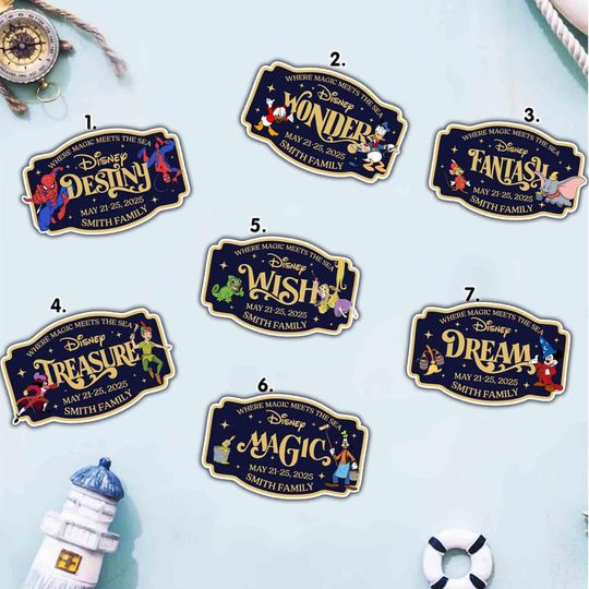 Discover Customize Name Disney Family & Cruise Ship Stateroom Door, Cruise Line Ship Name Door Magnet, Family Cruise Trip, Wish Magic Dream Fantasy