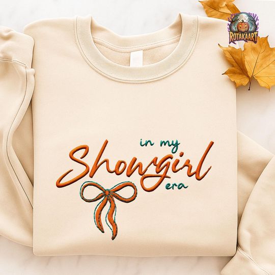 Discover Showgirl Life Embroidered Sweatshirt, In My Showgirl Era Embroidered Shirt, Album Release Party Shirt, My Energy Is A Luxury Embroidery