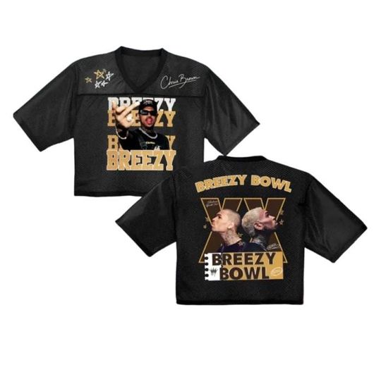 Discover Chris Brown Crop top Football Jersey, Personalized Breezy Bowl Crop top Jersey, Chris Brown Fans, Summer 2025 Breezy Bowl XX, Breezy XX Tour